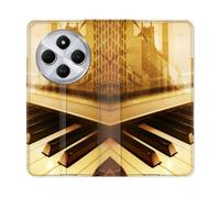 Housse Cuir Portefeuille Pour Xiaomi Redmi 14c 4g Musique Piano Retro