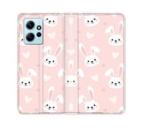 Housse Cuir Portefeuille Pour Xiaomi Redmi Note 12 4g Animal Lapin Rose