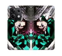 Housse Cuir Portefeuille Pour Xiaomi Redmi Note 13 5g Manga Demon Slayer Tanjiro