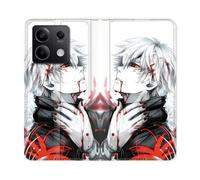 Housse Cuir Portefeuille Pour Xiaomi Redmi Note 13 5g Manga Tokyo Ghoul Kaneki Blanc
