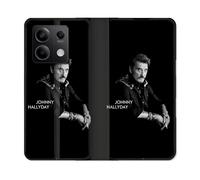 Housse Cuir Portefeuille Pour Xiaomi Redmi Note 13 5g Musique Johnny Hallyday Noir