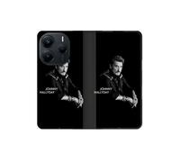 Housse Cuir Portefeuille Pour Xiaomi Redmi Note 14 5G Musique Johnny Hallyday Noir