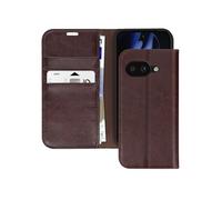 Housse Cuir pour Google Pixel 9a Portefeuille et Support Vidéo Marron foncé