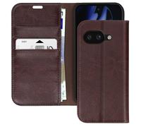 Housse Cuir pour Google Pixel 9a Portefeuille et Support Vidéo Marron foncé