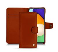 Housse cuir Samsung Galaxy A52 - - Orange - Cuir vegan
