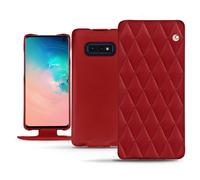 Housse cuir Samsung Galaxy S10E - - Rouge - Cuir lisse couture