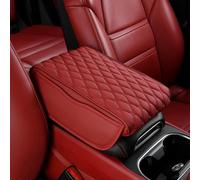 Housse d'Accoudoir Console Centrale Cuir Voiture pour Hyundai ix20 2010-2015, Coussin Protection et Tapis Boîte Interieur Accessoire avec Sac Rangement, E/Red