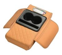 Housse D'Accoudoir Console Centrale Cuir Voiture pour Tiguan R Line Edition 2020-2025, Coussin Protection Accessoire avec Porte-gobelet/Boîte Mouchoirs/Sac Rangement, G/Yellow