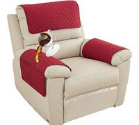 Housse D'accoudoir De Canapé Avec Poche 1/2/3 Places Appuie-tête Antidérapantes Housses, Universal Protecteur Matelassé Résistant à L'eau Couvre Amovible Pour Maison Salon (Rouge,1 Place (3 PièCes))