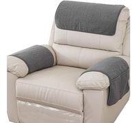 Housse d'accoudoir de canapé et antidérapante, Housse D'appui-tête pour Housse De Bras De Fauteuil Inclinable, Housse De Fauteuil, Protection De Meubles avec Poches (Light Gray,3 Places (5 PièCes))