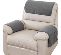 Housse D'accoudoir De Canapé Et Antidérapante, Housse D'appui-tête Pour Housse De Bras De Fauteuil Inclinable, Housse De Fauteuil, Protection De Meubles Avec Poches (Light Gray,1 Place (3 PièCes))