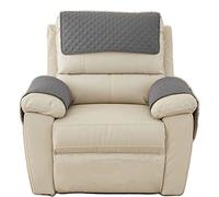 Housse D'accoudoir De Canapé, Housse D'appui-tête pour Housse De Bras De Fauteuil Inclinable, Housse De Fauteuil Antidérapante Matelassée, Lavable Protege de Meubles (Gris foncé,1 personne - 3 pièces)