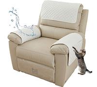 AWAV Housse D'accoudoir De Canapé, Housse d'appui-tête pour Housse de Bras de Fauteuil inclinable, Imperméable Housse de Fauteuil Relax Electrique 1 2 3 Places avec Poche (Beige,1 Seater(3pcs))