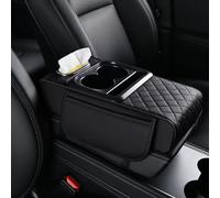 Housse D'accoudoir de Voiture pour Toyota Tacoma III Double Cab Long Double Cab Access Cab, Coussin D'accoudoir De Voiture avec Porte Gobelet Et Multifonctionnelle Rangement Boîte,B