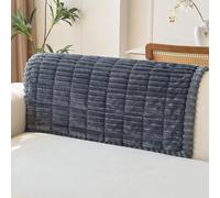 Housse D'accoudoir, Housse De Canapé L/U Form, Housses De Canapé D Angle Rayures,Housses Canapés 2/3 Places avec Accoudoirs, Protège Meubles pour Le Salon(Dark Gray 2 PCS,24x36 in(60x90 cm))