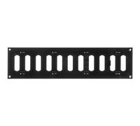 Housse d'aération murale réglable noire de 40,6 x 10,2 cm (dimensions extérieures) - Grille d'aération en métal pour intérieur et extérieur - Chauffage, refroidissement, ventilation pour maison,