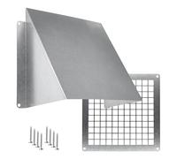 Housse d'aération pour sèche-linge extérieur avec maille 15,2 x 15,2 cm - Housse de pluie murale en métal avec protection contre les oiseaux - Hotte d'aération en acier galvanisé avec grille - Grille