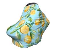Housse d'allaitement à motif floral citron, couverture complète à 360°, écharpe extensible pour l'allaitement et le siège de voiture, convient à la plupart des poussettes et landaus
