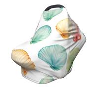 Housse d'allaitement multi-usage pour bébé, motif coquillages colorés, océan, mer, plage, housse de siège de voiture pour bébés, douce et respirante, essentiels pour l'allaitement pour nouveau-né