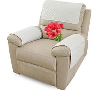 Housse D'appui-Tête pour Meubles, Housse D'accoudoir, Canapé 2/1/3 Places avec Accoudoirs Housse de Protection pour Appuie-Tête de Chaise Inclinable ( Color : Beige White , Size : 3 Pieces(2xpocket) )