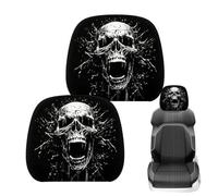 Housse d'appui-tête pour siège de voiture amusante décoration élastique | Lot de 2 housses de tête Halloween pour tracteurs, remorques, camions, véhicules familiaux, SUV, taille M