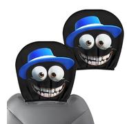 Housse d'appuie-tête Voiture,2 Pièces Housses pour Appui-Tête Véhicule - Décorations Intérieures Amusantes Design Yeux Cartoon Mignons,Pour Famille Voiture Remorque Tracteur Camion SUV MPV