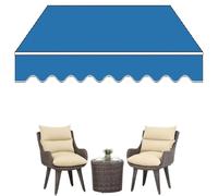 Housse d'auvent de rechange en polyester imperméable pour auvent de terrasse - 200/300/400/500 cm, bleu, 7 x 4 m