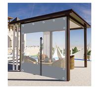 Housse d'auvent en plastique imperméable de 4 x 2,2 m pour pergola, abri d'auto, terrasse, serre, auvent d'extérieur avec fermeture éclair et crochets, tente transparente pour véranda