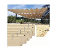 Housse d'auvent imperméable et rétractable en forme de vague F pour ombrage extérieur, câble métallique manuel, extension de rail coulissant, parfaite pour balcon et toit