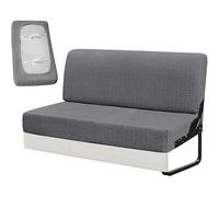 Housse de 2 Pièces Canapé Clic Clac Élastique pour Camping-Car & Caravane - Banquette Convertible 100-185 cm, Protection Anti-Taches & Anti-Poils, Tissu Microfibre Respirant(Gray,39-50inch)