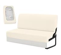 Housse de 2 Pièces Canapé Clic Clac Élastique pour Camping-Car & Caravane - Banquette Convertible 100-185 cm, Protection Anti-Taches & Anti-Poils, Tissu Microfibre Respirant(Beige,50-73inch)