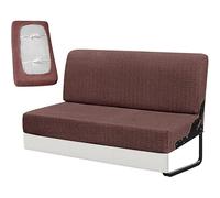 Housse de 2 Pièces Canapé Clic Clac Élastique pour Camping-Car & Caravane - Banquette Convertible 100-185 cm, Protection Anti-Taches & Anti-Poils, Tissu Microfibre Respirant(Brick Red,39-50inch)