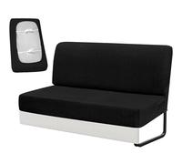 Housse de 2 Pièces Canapé Clic Clac Élastique pour Camping-Car & Caravane - Banquette Convertible 100-185 cm, Protection Anti-Taches & Anti-Poils, Tissu Microfibre Respirant(Black,50-73inch)