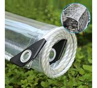 Housse De Bâche Imperméable Et Robuste De 180 G/m² avec œillets Renforcés, Polyvalente pour Une Utilisation en Extérieur, Transparent, 1.4 * 6M/4.6 * 19.7ft