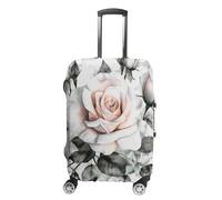 Housse de bagage à main blanche aquarelle florale rose pour bagages, housse de protection pour bagages de voyage approuvée par la TSA, protection élastique anti-rayures, lavable pour valise de 48,3 à
