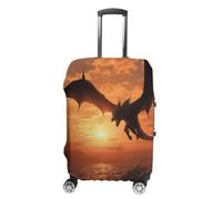 Housse de bagage à main Sea Sunset Flying Dragon pour bagages, approuvée par la TSA - Housse de protection élastique anti-rayures et lavable - Convient aux valises de 48,3 à 76,2 cm, Blanc, S, Moderne