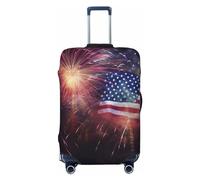 Housse de bagage avec drapeau américain Firework du 4 juillet pour valise approuvée TSA, protection lavable pour valise de 45,7 à 81,3 cm, anti-rayures, housse de bagage à main, housse de bagage de