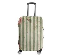 Housse de bagage avec motif roses et plantes vertes - Approuvée par la TSA - Élastique et lavable - Anti-rayures - Pour valise de voyage, Roses et plantes vertes, L, Housse pour valise