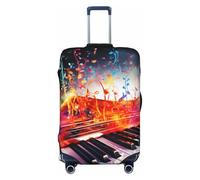 Housse de bagage colorée pour clavier de piano et note de musique approuvée par la TSA, housse de protection en élasthanne extensible lavable pour bagages de 45,7 à 81,3 cm, Noir , M