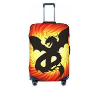 Housse de bagage de voyage à roulettes Dragon dans Whirlpool Protection contre le feu Lavable Convient aux bagages de 58,4 à 81,3 cm, Noir , XL