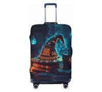 Housse de bagage de voyage avec chapeau de sorcière vintage - Motif chat noir - Protection de valise élastique - 45,7 à 81,3 cm, noir, S