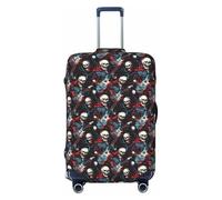 Housse de bagage de voyage avec imprimé tête de mort et guitare rock 45,7 à 81,3 cm, haute élasticité, noir, X-Large