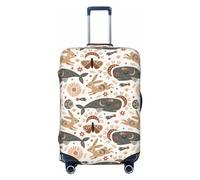 Housse de bagage de voyage - Baleine du Ramadan lavable pour valises de 45,7 à 81,3 cm, Noir/blanc, X-Large