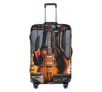 Housse de bagage de voyage décorative avec fermeture éclair dissimulée et résistante aux rayures et à la poussière pour guitare électrique, blanc, Large