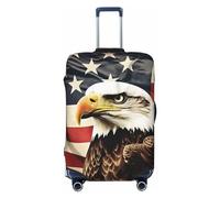 Housse de bagage de voyage lavable anti-rayures avec fermetures éclair dissimulées drapeau aigle chauve pour anciens combattants 45,7 à 81,3 cm, Noir , S