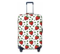Housse de bagage de voyage - Motif fraise mignonne n°1027 - Housse de protection lavable pour bagages de 45,7 à 81,3 cm, Noir/blanc, Small