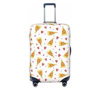 Housse de bagage de voyage - Motif pizza mignon n°1027 - Housse de protection lavable pour bagages de 45,7 à 81,3 cm, Noir/blanc, Small