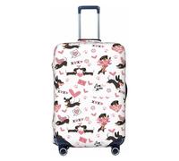 Housse de bagage de voyage - Motif teckel et chiot n° 1027 - Housse de protection lavable pour bagages de 45,7 à 81,3 cm, Noir/blanc, Medium