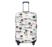 Housse de bagage de voyage - Palm Tree Island_B Housse de protection lavable pour valises de 45,7 à 81,3 cm, Noir/blanc, Large