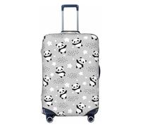 Housse de bagage de voyage - Pandas entre nuages et étoiles - Housse de protection lavable pour valises de 45,7 à 81,3 cm, Noir/blanc, Medium
